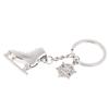 1ks Stříbrné ledové brusle Přívěsek na klíče Snowflake Přívěsek na klíče Skating Keychain