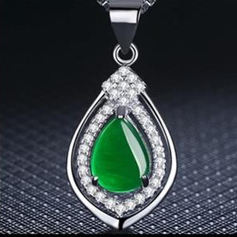 

Элегантное серебряное ожерелье с медным покрытием, подвеской-каплей из искусственного агата и модной цепочкой на ключицу