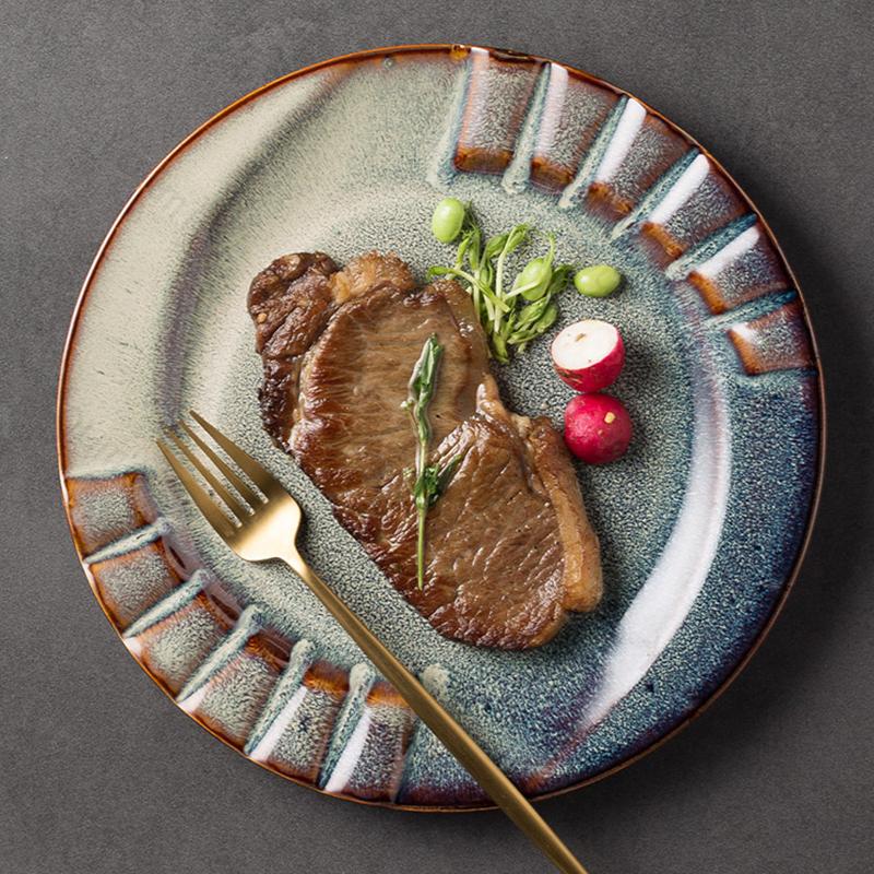 High-End-Retro-Speiseteller, kreatives leichtes Luxus-Restaurant, Dessert-Steak-Teller, köstliche Gerichte, exquisites Haushaltsgeschirr