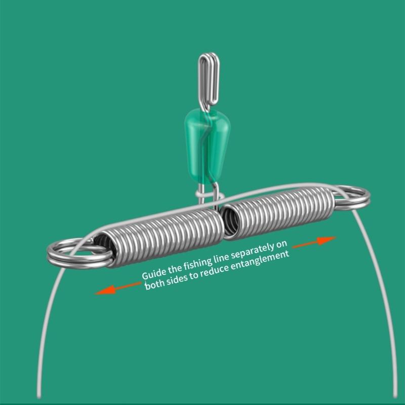 20 Stück T-Form Balancefeder Seil Leine Weltraum Verzweigung Verdrillte Linie Haken Rigs Haken Draht Arm Angelgerät