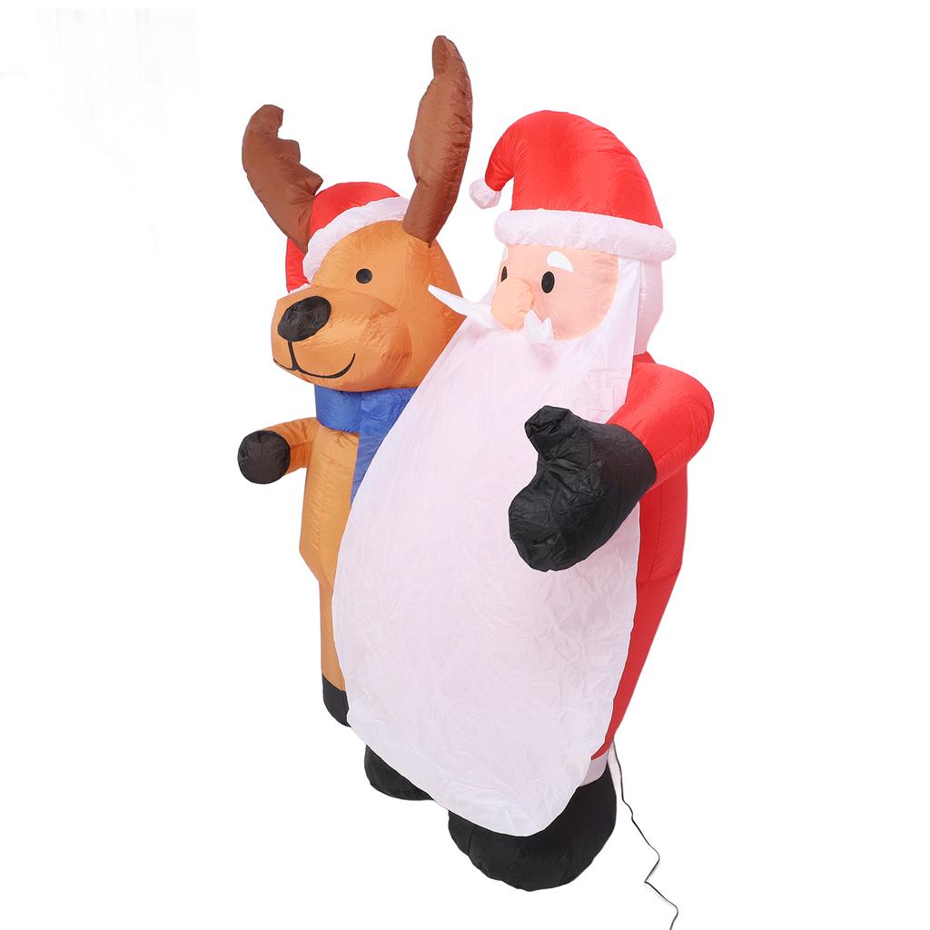 1.6m Świąteczny Dmuchany Model Staruszków i Jelenia Dmuchany Święty Mikołaj i Renifer Lampki LED Zewnętrzny Inflata