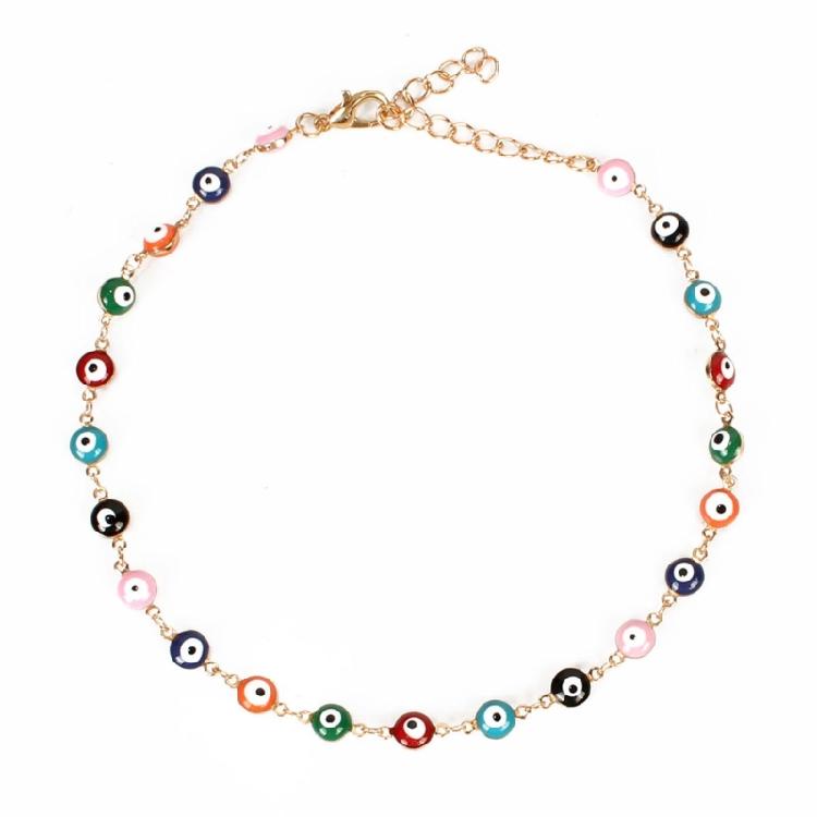 Уникальные регулируемые браслеты на ногу Браслет на ногу «Глаз демона» Женский модный браслет из бусин Модная цепочка на ногу Сплав Текстура для ног 1