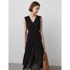 Langzi Elegant Sleeveless V-Neck Midi Dress