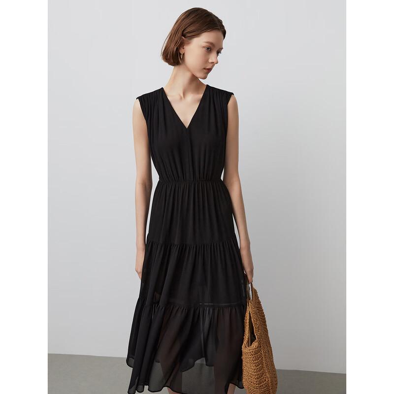 Langzi Elegant Sleeveless V-Neck Midi Dress