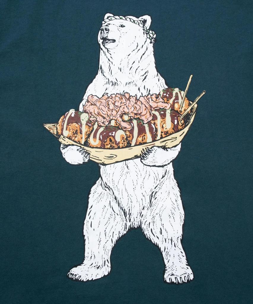 [go slow caravan] USA/C Takoyaki Kikuma Langarm T-Shirt Blaugrün M