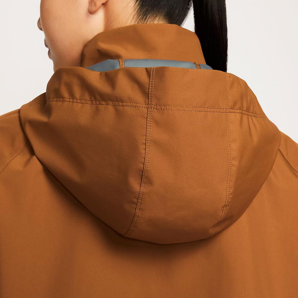 Nike Storm-Fit Swift Solid Outdoor Casual Lightweight Zip-Up Hooded Running Jacket Women Jackets Light-British-Brown Black FB7493-281