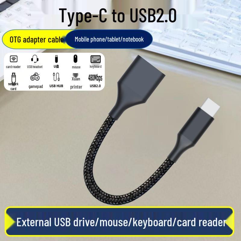 High-Speed Type-C To USB 3.0 OTG Adapter Cable for Mobile, Mouse, and Car Computer Connections