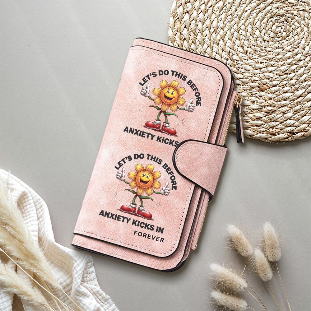 Cute Sunflower Print Long Wallet for Women Portable Card Holder Fashion Purse