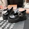 Foreign trade college style small leather shoes women's 2025 spring and summer new jk platform loafers retro one-button Mary Jane shoes
