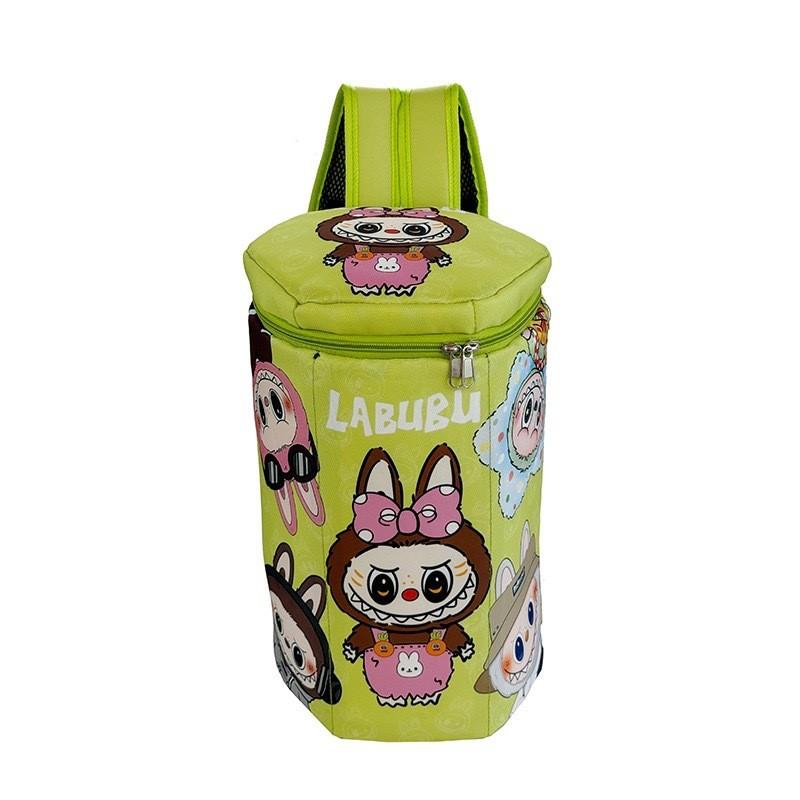 Cartoon Labubu Double Shoulder Bag With Large Capacity And Graffiti Design For Students And Daily Use