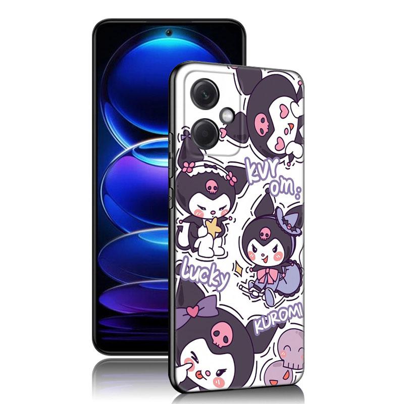 Carina Cover Nera in Silicone Sanrio Kuromi per Telefono Xiaomi Redmi Note 10 11 11S 12 13 4G 8 9 11T Pro 5G Plus 8T 9S 10S 12S