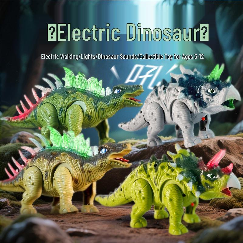 Kids' Electronic T-Rex Dinosaur Toy with Lights, Sound, and Walking Motion - Perfect Gift for Boys