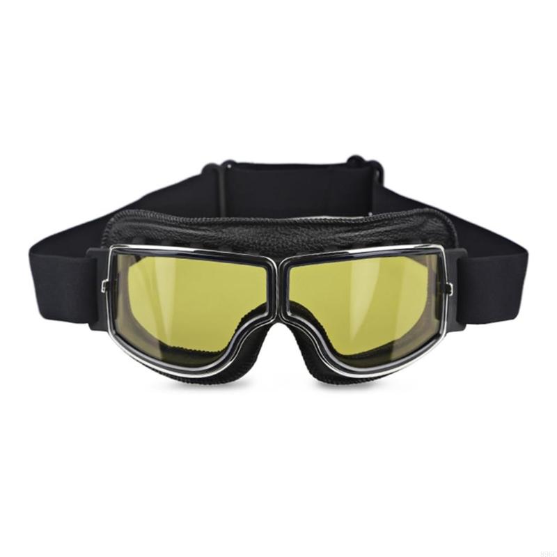 Retro Windproof Goggles For Motorcycle Riding With Clear Lens And Adjustable Strap Face Protections Against Dust 896C