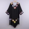 Spring and Summer Women's Beach Bikini Cover Up with Fringe Trim Women Sexy Hollow Tunic Beach Dress Bathing Suit Beachwear