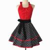 Cotton Polka Dot Print Apron Kitchen Cooking Painting Nail Art Baking Maid Work Skirt