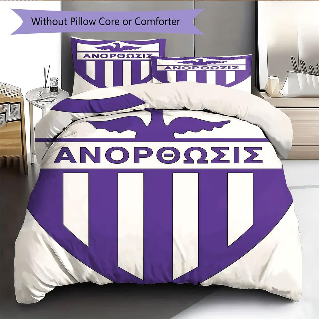 Anorthosis Famagusta FC Bedding Quilt Set Quilt Cover Pillowcase Home Decoration Birthday Gift (1 * duvet cover + 2 * pillowcase, without core)