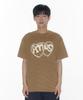 AMES-WORLDWIDE Heart Spray Stripe Tee Brown