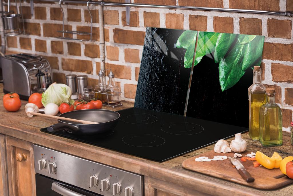 PIANO COTTURA IN VETRO PROTEZIONE 75x52 BASILICO