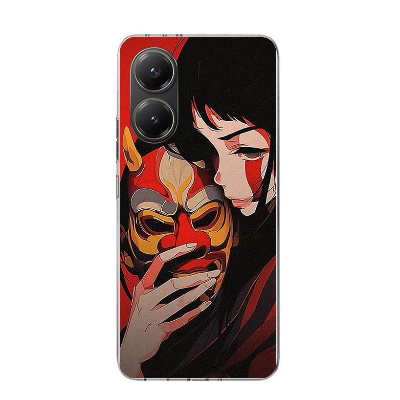 

Japanese Oni Mask Girl Phone Case For Xiaomi Poco X7 X6 X5 Pro F7 Ultra Redmi 15C 15 13 13C 12 12C 10 10A 10C 9 9A 9C 9T Cover P Redmi 9A
