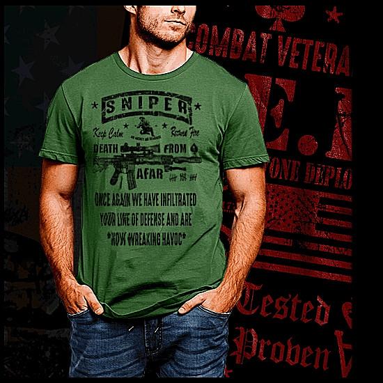 

Sniper T-Shirt Military crossed rifle Expert Marksmanship infiltrate parameter S