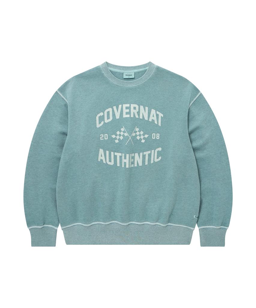 COVERNAT Flag Graphic Pigment Sweatshirt Blue