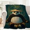 Kung Fu Panda Throw Lightweight 240g Flannel Blanket Soft Skin-friendly for Summer Cooling