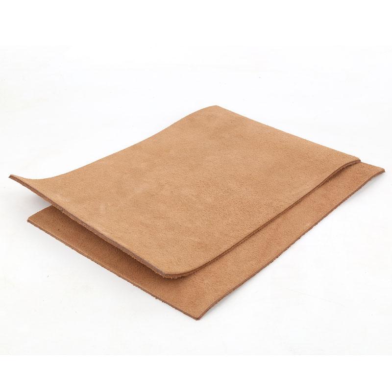 4mm thickened light brown suede leather material, two-layer slightly hard double-sided leather fabric, handmade DIY table mat an