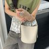 Genuine Leather Casual and Laid-back Style Cowhide Hand-held Bucket Bag Commuter Single-shoulder Crossbody Women's Bag
