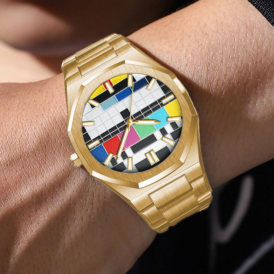 New Fashion Luxury Watches For Man Creative Dial Unique Design Luminous Steel Strap Waterproof Quartz Watch Gift reloj hombre