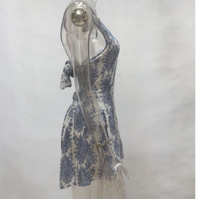 

Sexy Backless Printed Strappy Romper 881 EuroAmerican Style Picture Color S