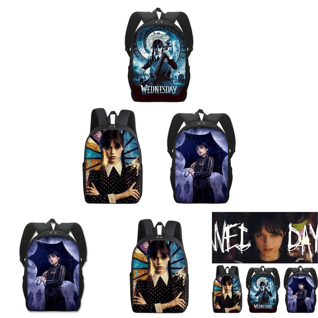2023 New Wednesday Addams Backpack For Elementary School Students Double Layer Design For Boys And Girls