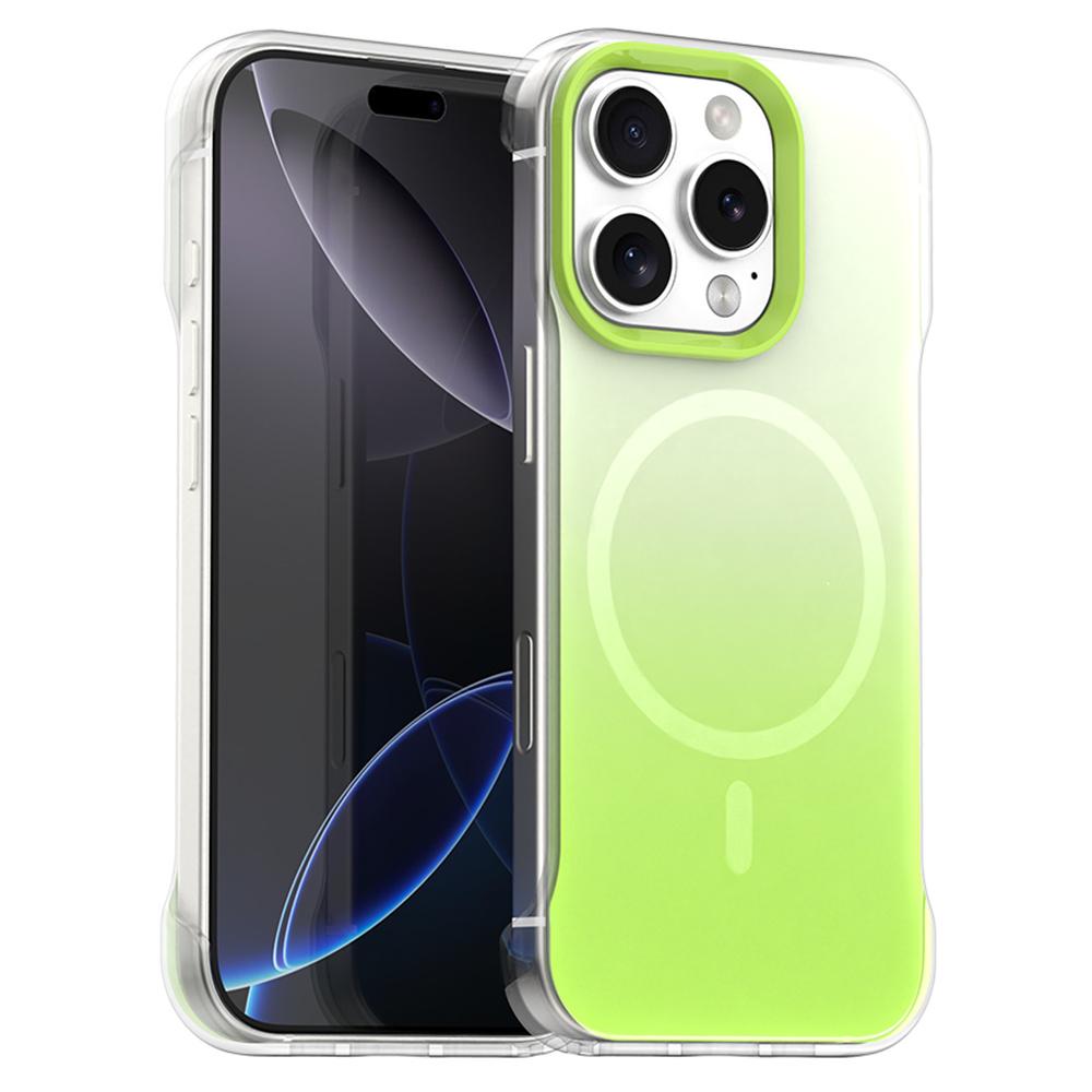 For iPhone 16 Pro Max Magnetic Case Gradient Design Borderless IMD TPU+PC+PET Phone Cover