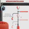 Boxing Stand, Two Speed Balls, Rotating Boxing Bar, Kick Pads, Height-Adjustable, Steel, 107 x 36 x 140-205cm