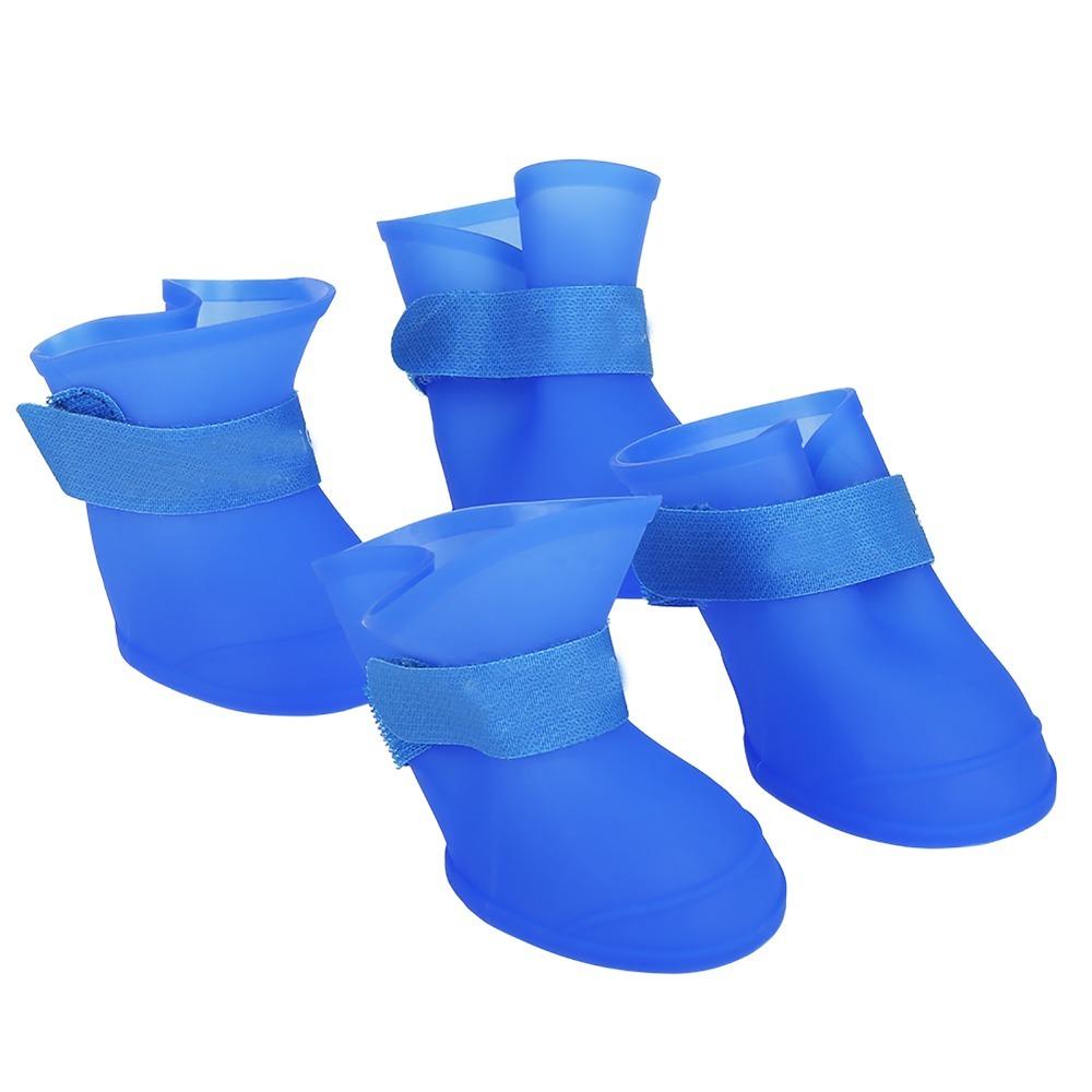 4pcs Flexible Pet Rain Boots Waterproof Waterproof Dog Boots Dog Rain Shoes Outdoor Travel