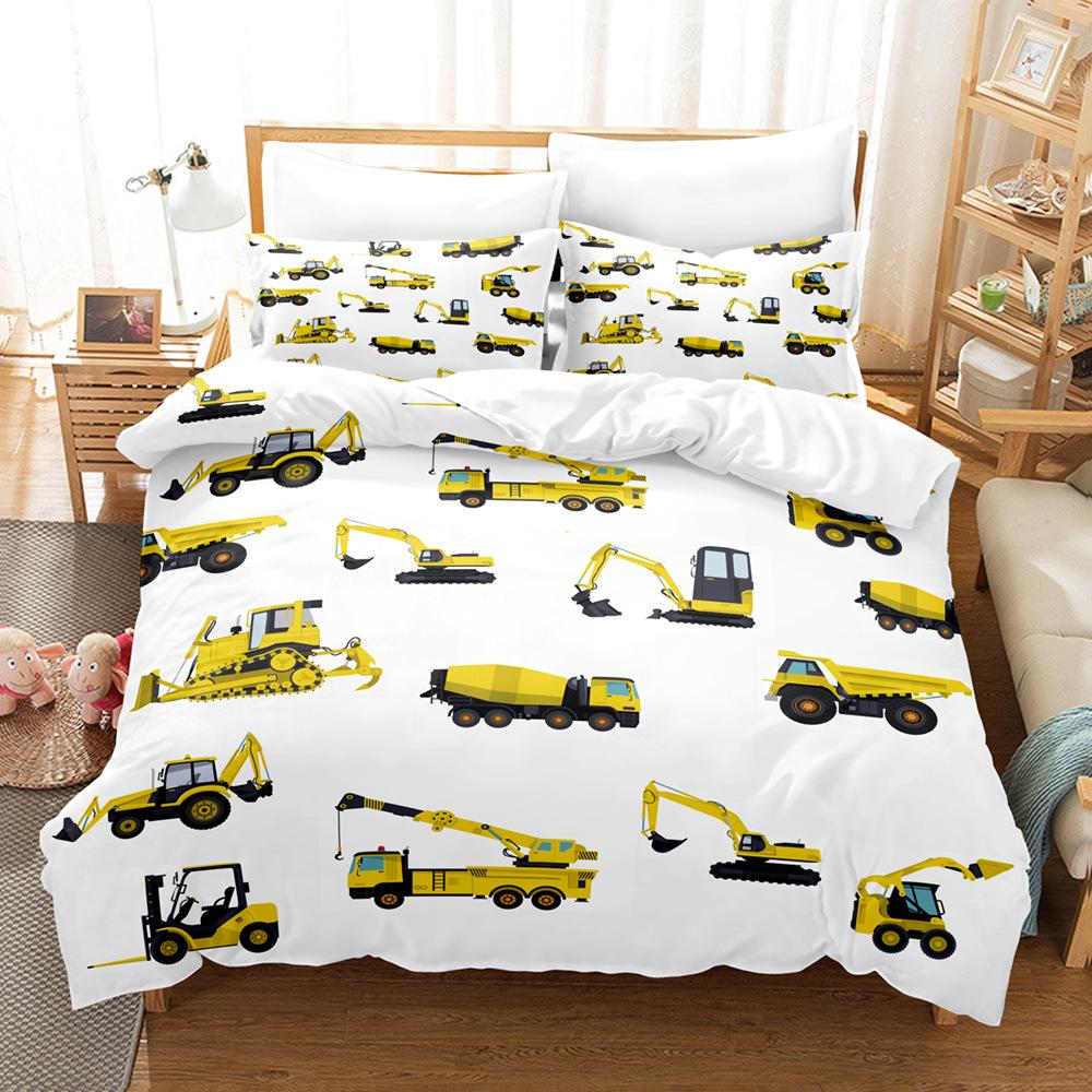 

3D детский комплект постельного белья из серии игрушечных машинок, пододеяльник и наволочка для детской комнаты, полноразмерное быстросохнущее украшение для дома для комнаты мальчиков Baby 100x135cm