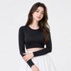 HENRY STUART Women'S Cooling Mesh Round Crop Inner T-Shirt Black