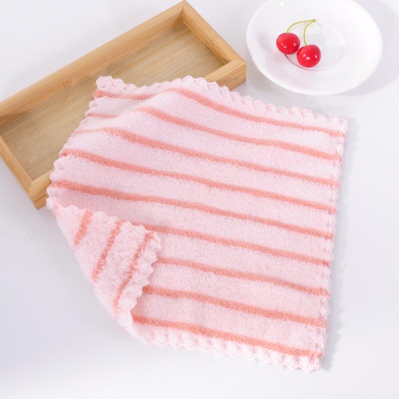 Kitchen Lint-Free Absorbent Dishcloths - Easy-Clean Non-Stick Oil Scouring Pads 25x25 cm розовый