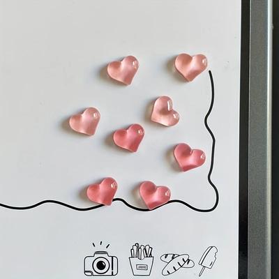 8-Delige Hartvormige Koelkastmagneet Set - Leuke En Eenvoudige Decoratieve Magneten Geschikt Voor Keuken- En Kantoorwhiteboards