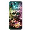 Custodia in TPU per Xiaomi Mi 11 Lite 11i 10 11T 12S 12X 10T 10S 11X 12 Pro 10TPro Cover Nera Funda Alice nel Paese delle Meraviglie Gatti del Cheshire