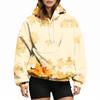 Women's Fashion Hooded Sweatshirt with Leaves Print and Pet Pocket for Casual Wear