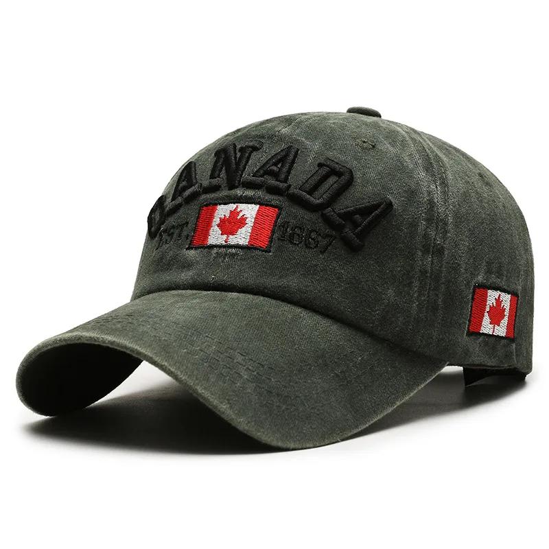 Unisex Washed Cotton Vintage Cap High Quality CANADA Letter Embroidery Baseball Cap Men And Women Outdoor Sports Hats