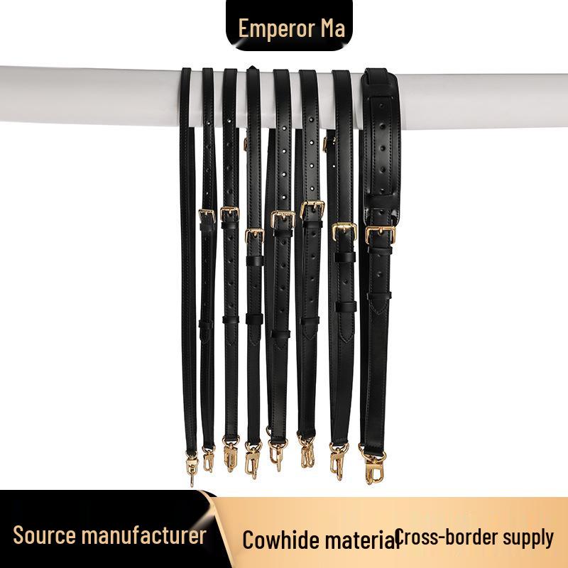 A-53 Adjustable Two-Layer Cowhide Suede Wide Shoulder Strap with Old Flower Design Replacement