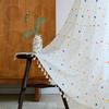 Boho Floral Semi Sheer Curtains, Farmhouse Cotton Curtains for Living Room Bedroom Vintage Rustic Patterned Printed Rod Pocket