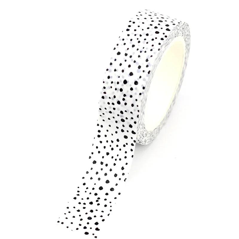 NEW 1PC 10M Decorative Black and White Japanese Washi Tape Set DIY Journaling Adhesive Moon Masking Tape Cute Stationery