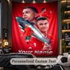Wandteppich Cristiano Ronaldo Benutzerdefinierter Name Text Personalisierter Wandbehang Teppich Heimwanddekoration