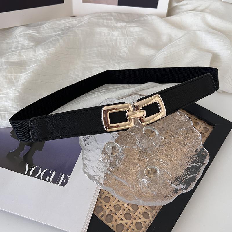 

Chic Pu Womens Faux Leather Waist Belt With Classic Buckle For Stylish Wear Everyday чорний