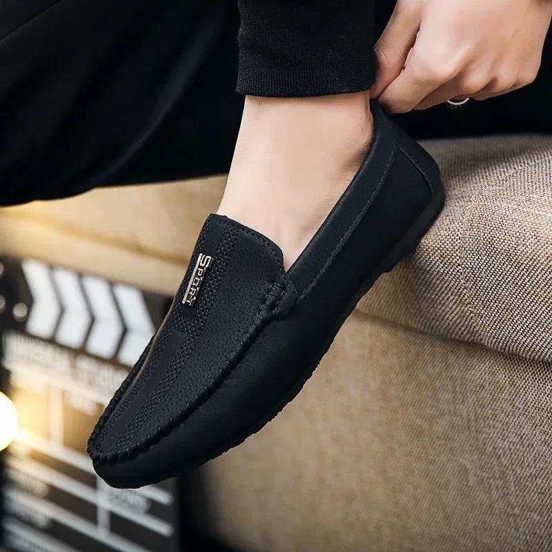 Men Shoes Spring/Summer Business Mens Casual Shoes Low Top Slip-On Drive Shoes Trendy Loafers Men Mocasines 2024