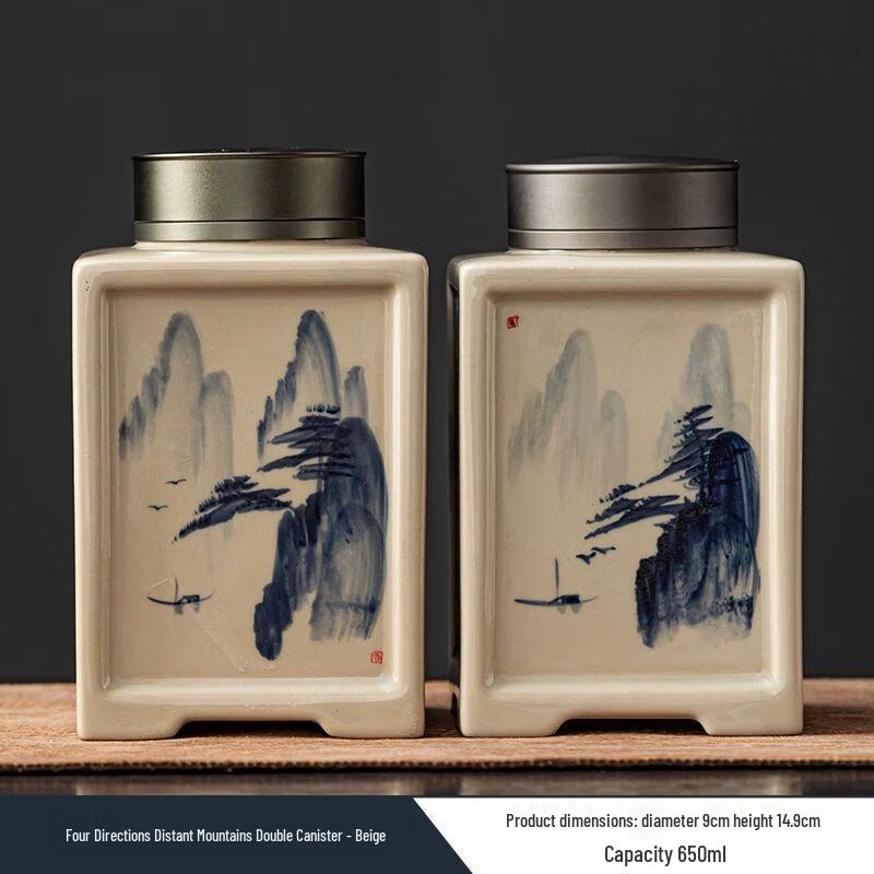 Retro Chinese Ceramic Tea Storage Jar