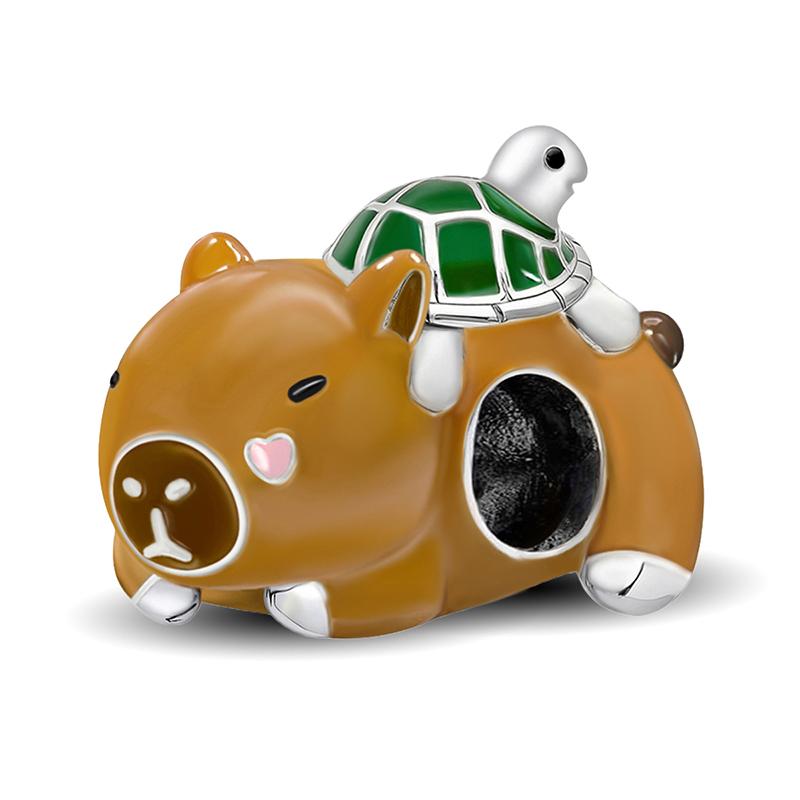 Copper Pink Koala Hair Dryer Fawn Charm Pendant For Women Diy Bracelets High Quality Personalized Fine Jewelry