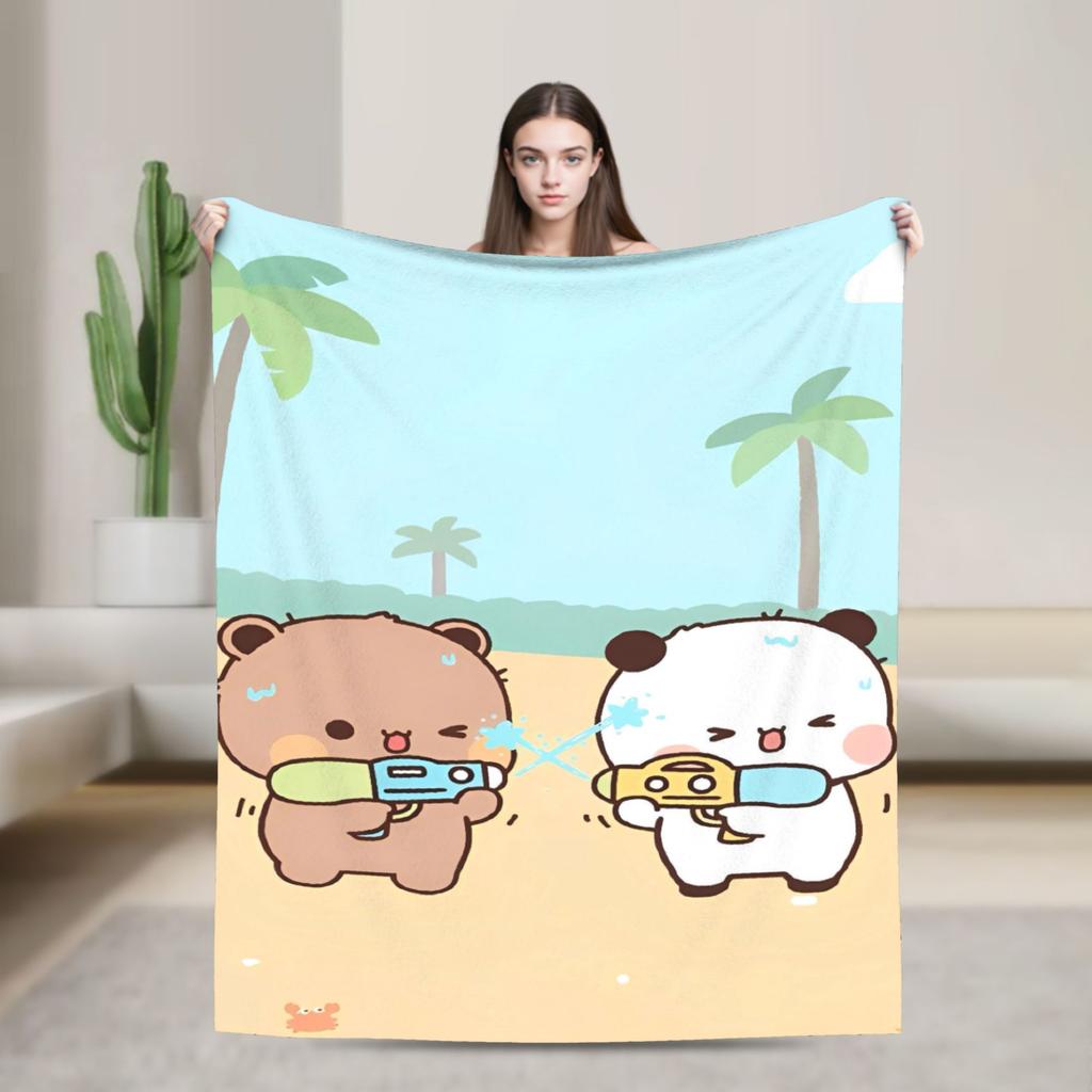 Bubu Dudu Flannel Blanket Winter Super Soft Throw Blanket for Kids Adult Outdoor Print Bedspread Sofa Bed Cover